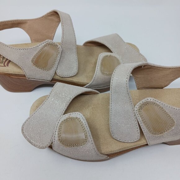 Dansko Sonnet Sandals Size 39 Platform Glitter Adjustable Straps - Picture 11 of 13